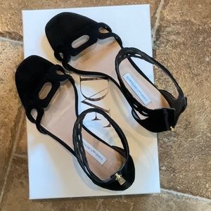 DIANE von FURSTENBERG Black Suede Sandals